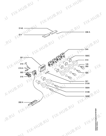 Взрыв-схема плиты (духовки) Aeg CE41002-2-W CAMPAIGN - Схема узла Functional parts 267